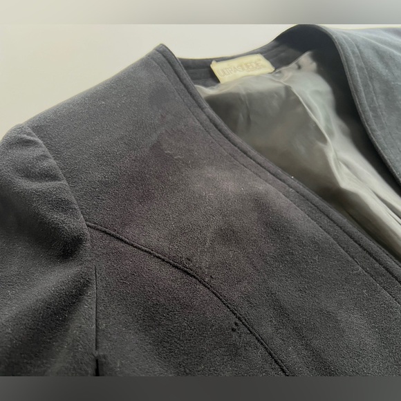 ✨Vintage✨ 70s Count Romi Ultrasuede Black Blazer Union Label Size 6 - Picture 8 of 14